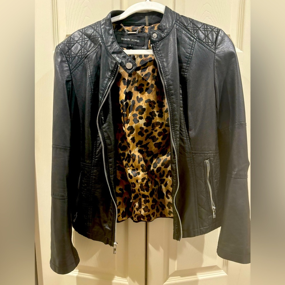 Pre loved black faux leather jacket - purchased from Wilson’s leather